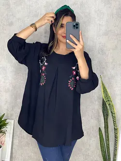 شومیز ابروبادی جلو پیله دار کد 3124