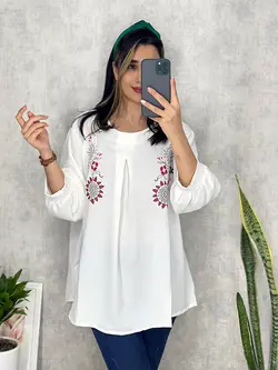 شومیز ابروبادی جلو پیله دار کد 3124