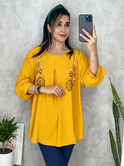 شومیز ابروبادی جلو پیله دار کد 3124