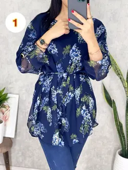 شومیز حریر آستردار  با 2 طرح عالی کد 3090