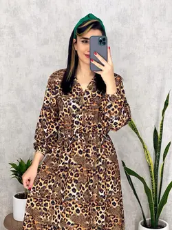 پیراهن چپ و راستی پلنگی کد 4029