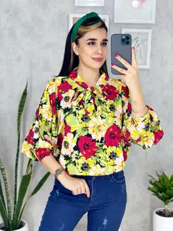 شومیز اسپانیش یقه کراواتی کد 3087