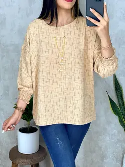 شومیز طرح دار گردنبند دار کد 3085