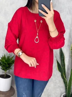 شومیز طرح دار گردنبند دار کد 3085