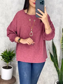 شومیز طرح دار گردنبند دار کد 3085