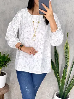 شومیز طرح دار گردنبند دار کد 3085