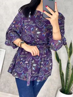 شومیز حریر آستردار کد 3080