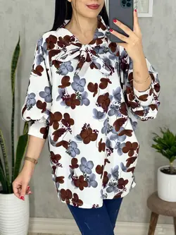 شومیز اسپانیایی یقه کراواتی کد 3079