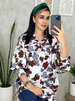 شومیز اسپانیایی یقه کراواتی کد 3079