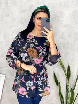 شومیز حریر آستردار کد 3070