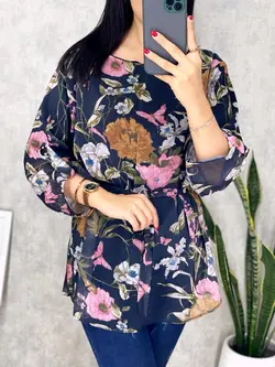 شومیز حریر آستردار کد 3070