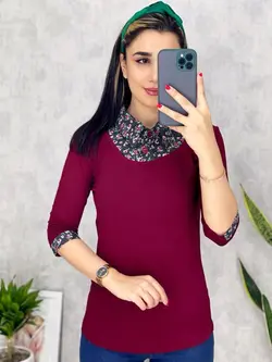 بلوز یقه دار کد 7030