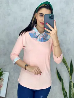 بلوز یقه دار کد 7030