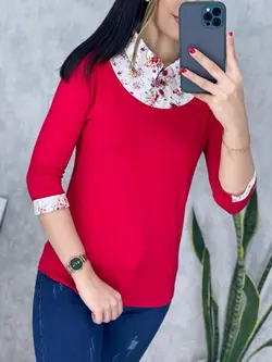 بلوز یقه دار کد 7030