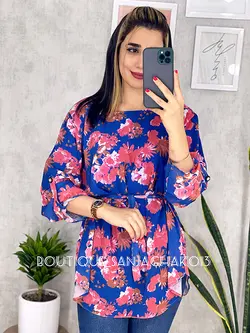 شومیز حریر آستردار کد 3059