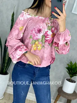 شومیز یقه قایقی کد 3056