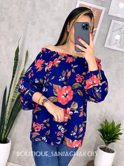 شومیز یقه قایقی کد 3051