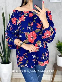 شومیز یقه قایقی کد 3051