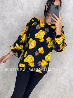 شومیز یقه قایقی کد 3037