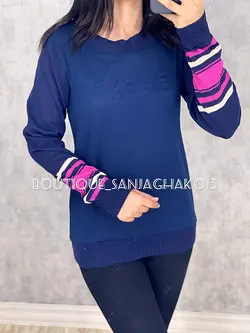 بلوز آستین بافت طرح فندی 7010