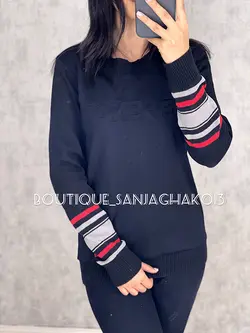 بلوز آستین بافت طرح فندی 7010