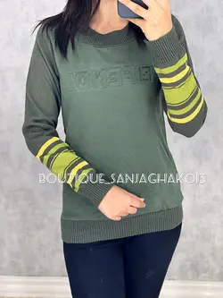 بلوز آستین بافت طرح فندی 7010