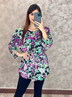 شومیز حریر آستردار کد 3023