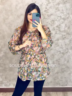 شومیز حریر آستردار کد 3014