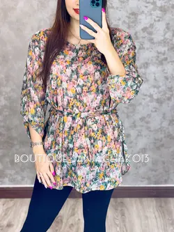 شومیز حریر آستردار کد 3014