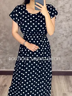 پیراهن نخی خالدار کد 4009