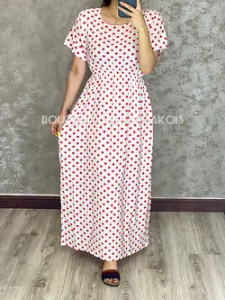 پیراهن نخی خالدار کد 4009