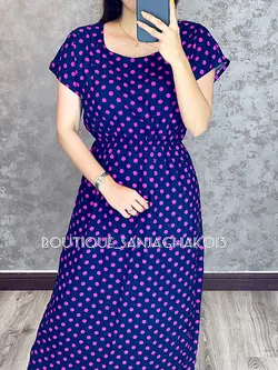 پیراهن نخی خالدار کد 4009