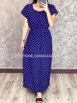 پیراهن نخی خالدار کد 4009