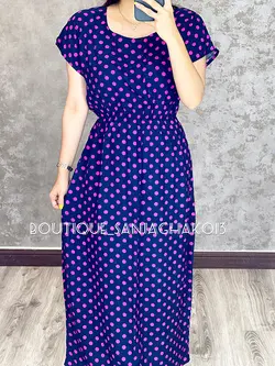 پیراهن نخی خالدار کد 4009