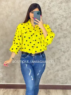شومیز نیم تنه خالخالی کد 3009