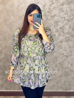 شومیز حریر آستردار کد 3007