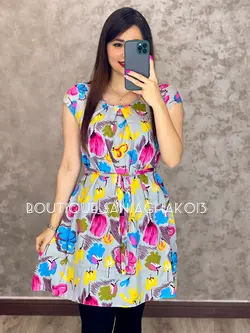 پیراهن نخی کوتاه کد 4003