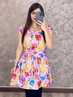 پیراهن نخی کوتاه کد 4003