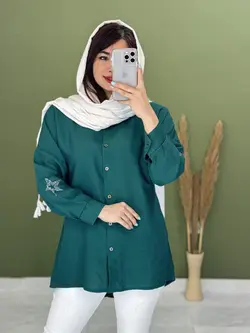 شومیز مانتویی نگین کاری ستاره کد 5132