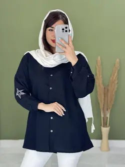 شومیز مانتویی نگین کاری ستاره کد 5132