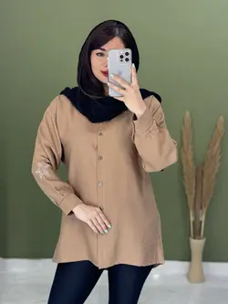 شومیز مانتویی نگین کاری ستاره کد 5132