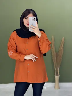 شومیز مانتویی نگین کاری ستاره کد 5132