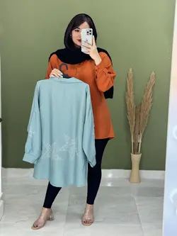 شومیز مانتویی نگین کاری ستاره کد 5132