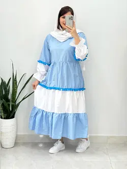 پیراهن مانتویی منگوله دار کد 4071