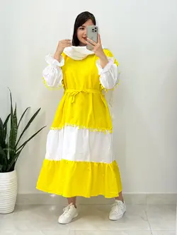 پیراهن مانتویی منگوله دار کد 4071