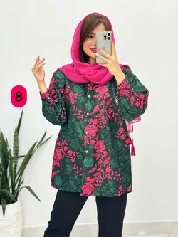 شومیز مانتویی گلی کد 3331