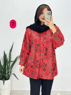شومیز مانتویی گلی کد 3331