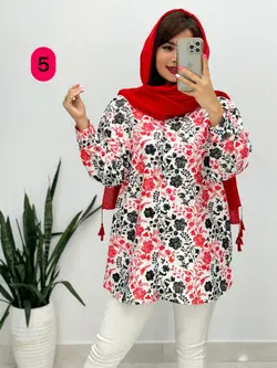 شومیز مانتویی گلی کد 3331