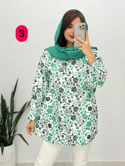 شومیز مانتویی گلی کد 3331