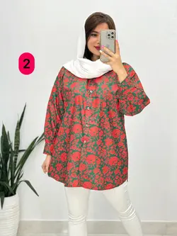 شومیز مانتویی گلی کد 3331